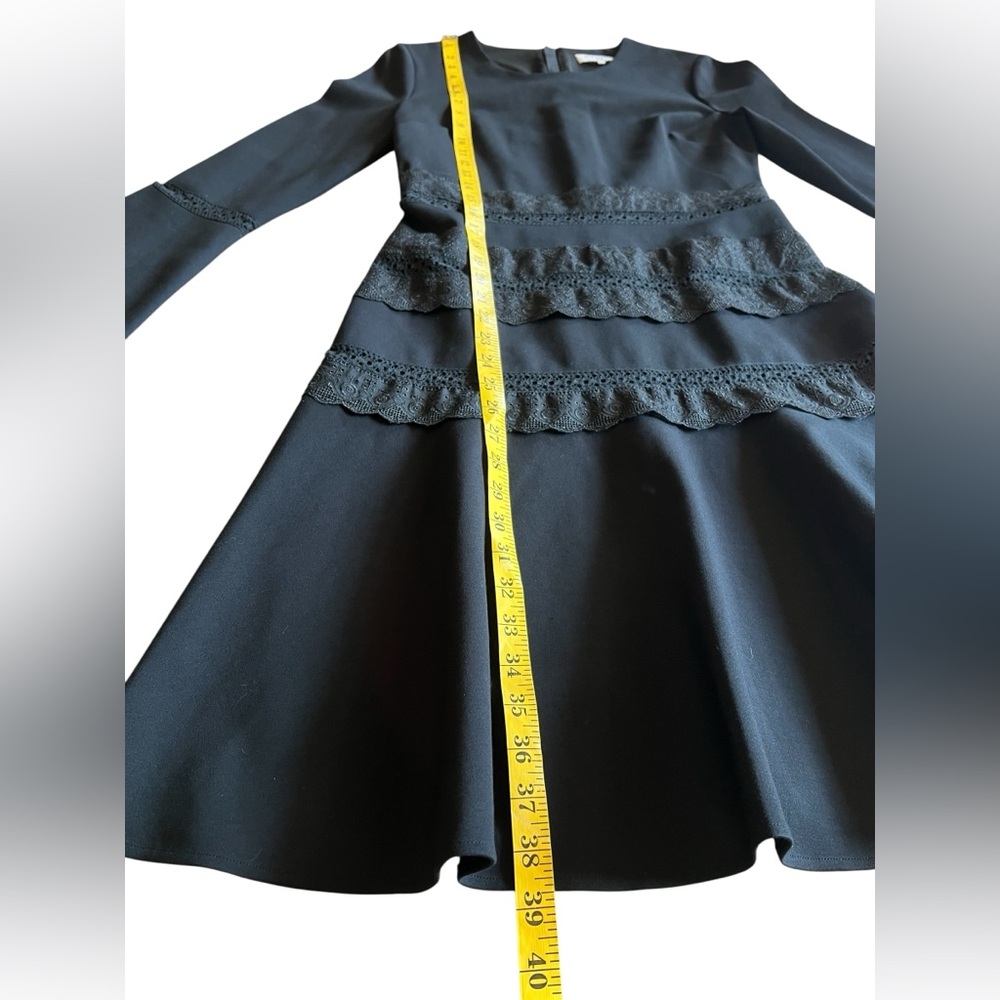 KOBI HALPERIN Preslie Black Lace Detail Bell Sleeve Cocktail Luxury Dress Sz S - Picture 8 of 11
